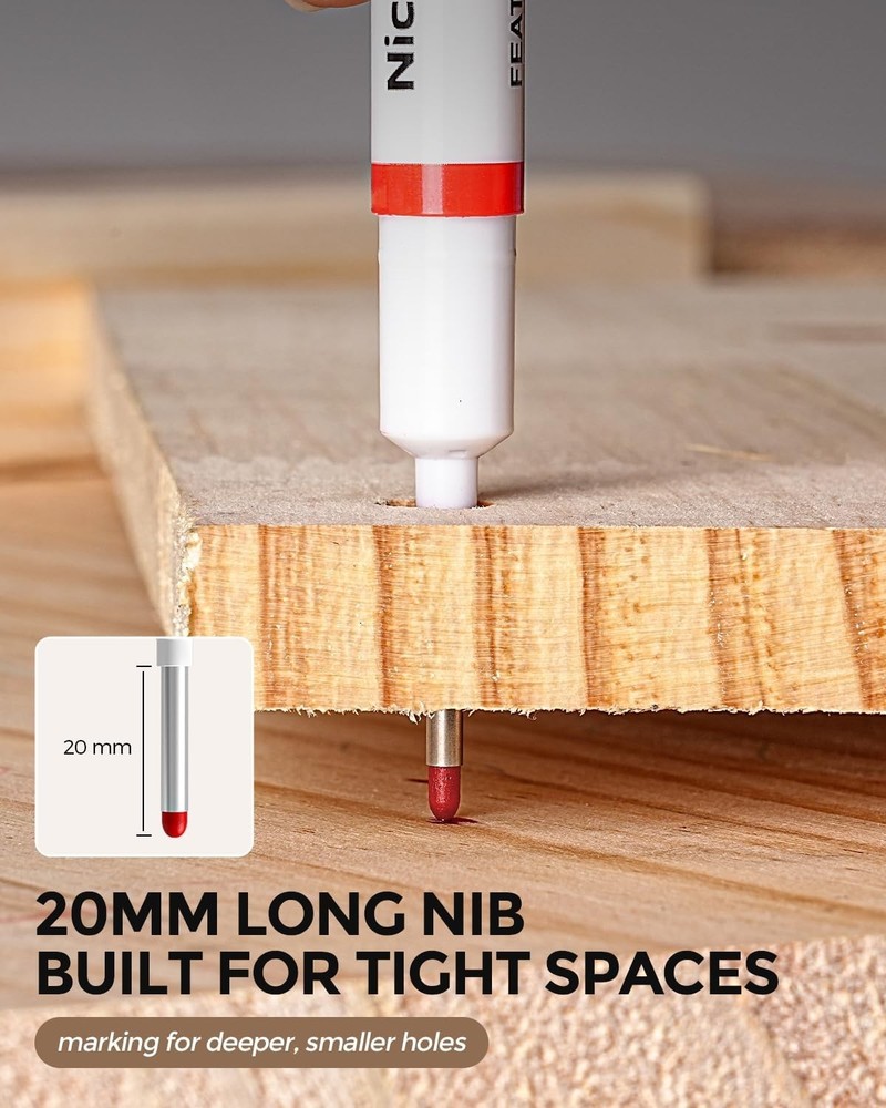 Quick Dry Waterproof Long Nib Markers - Ideal for Construction & DIY Projects
