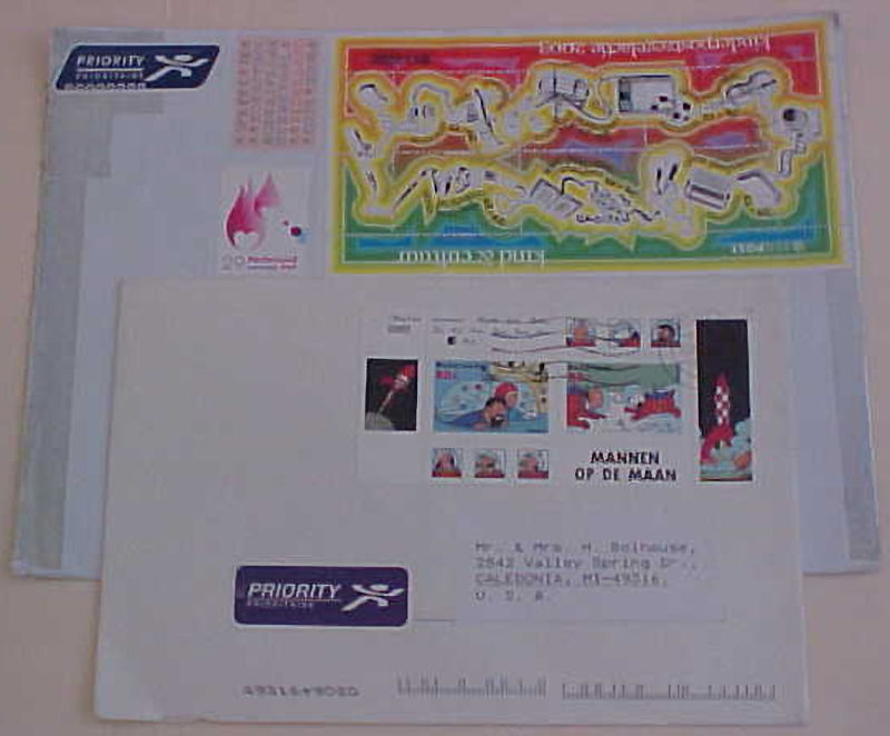 NETHERLANDS SHEETLETS 2 DIFF. TO USA