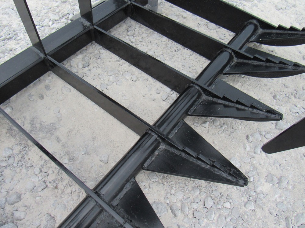 60" Root Grapple Bucket and 48"Long Walk Through Pallet Forks Combo Quick Attach