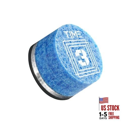 TIME Crystal Pool Billiard Cue Tip - 14mm/ Pack 1 TIME 3 (Medium)