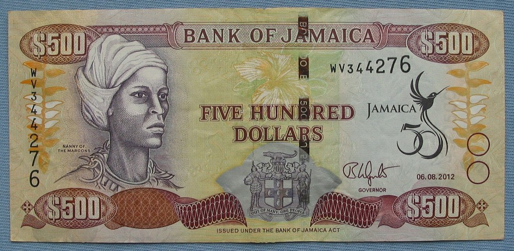 Jamaica 2011 $1000 Dollars Banknote & 2012 $500 (notes bills)