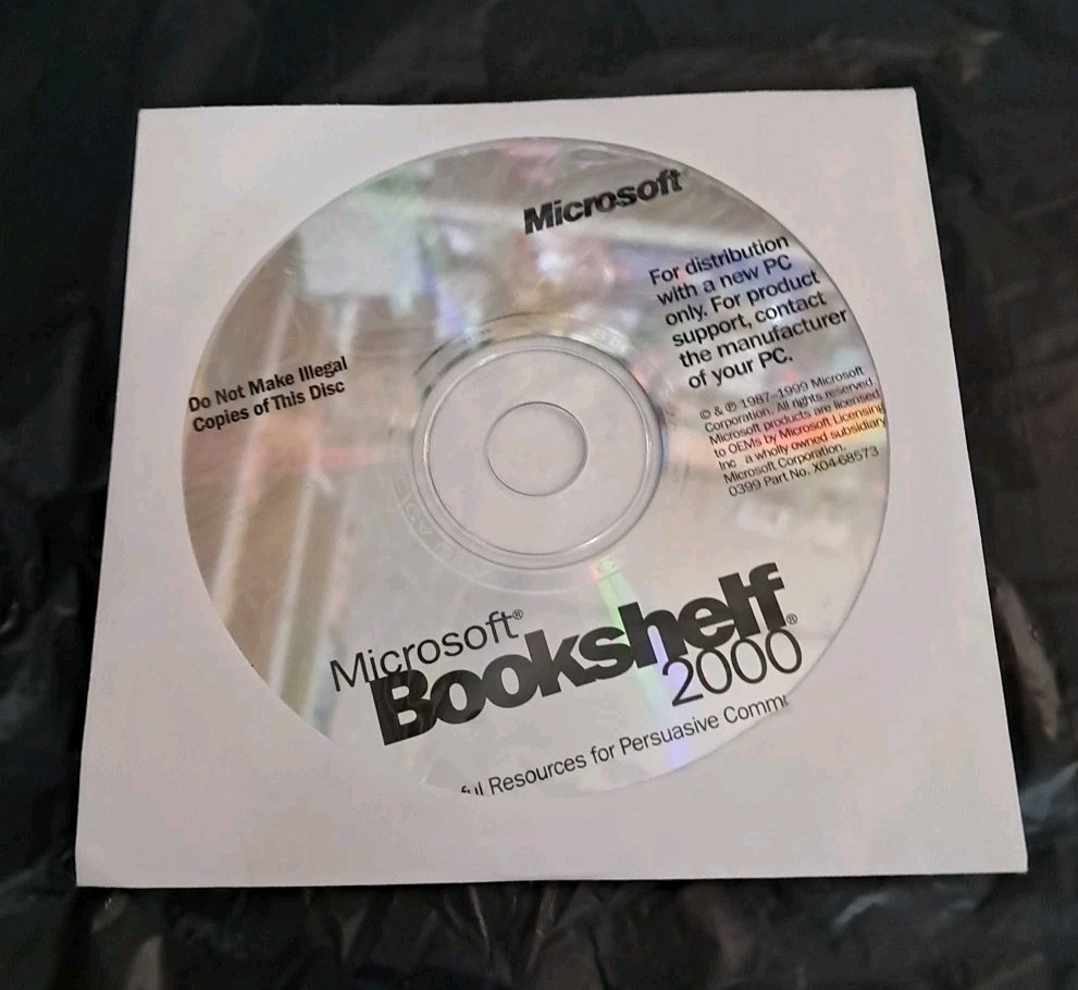 Microsoft Bookshelf 2000 Disc Only No Key Free Shipping!!