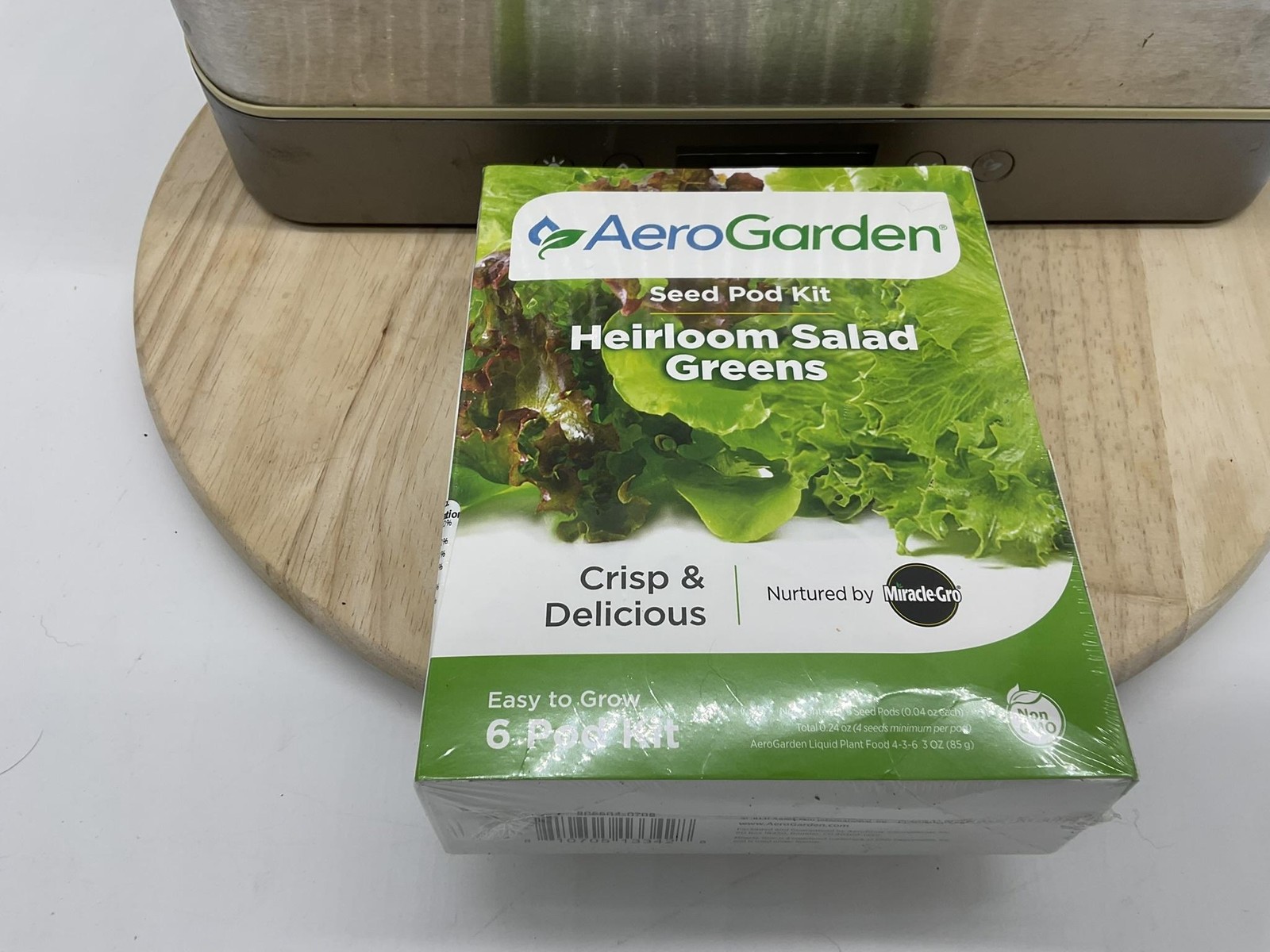 AeroGarden Harvest Elite Slim Silver 6 Pod Garden Indoor Hydroponic W/ Seed Kit