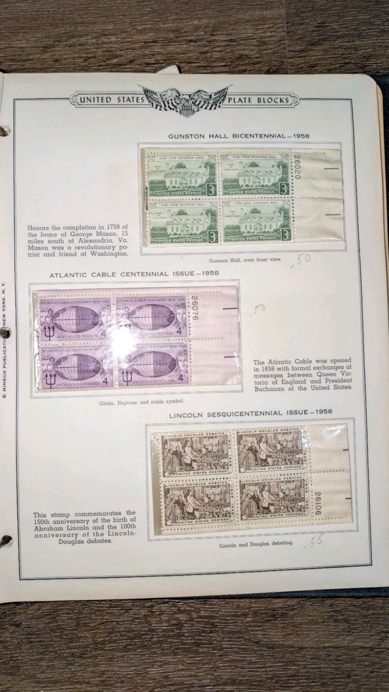 Stamps The American Plate Block Album & The All American Stamp Album 1958 Read**