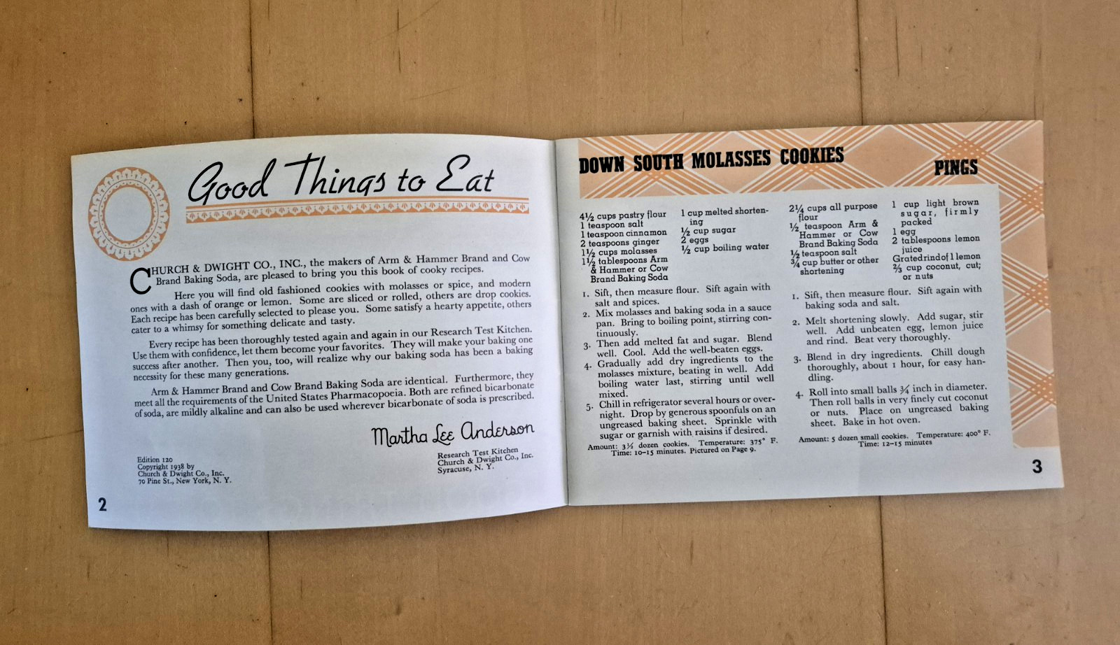 Vintage 1938 GOOD THINGS TO EAT Arm & Hammer Advertising Recipe Booklet