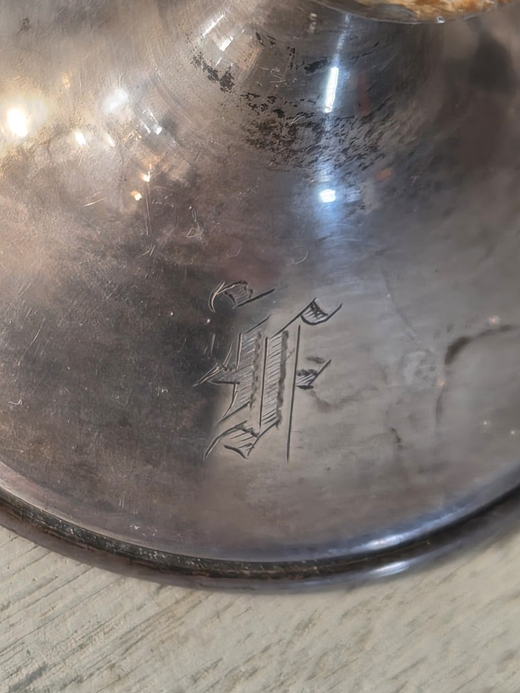 Antique Sterling Punch Cup Bases. Monogram. As Is.