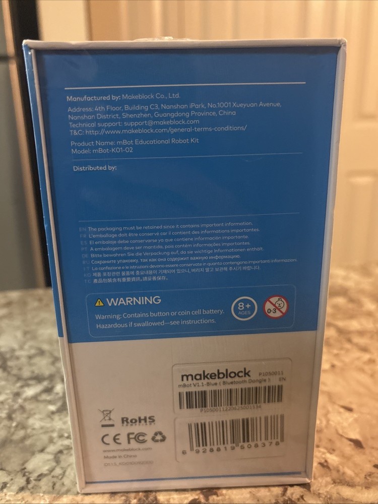 Makeblock mBot STEM Educational Robot Coding Kit Bluetooth Blue Ages 8+ SEALED