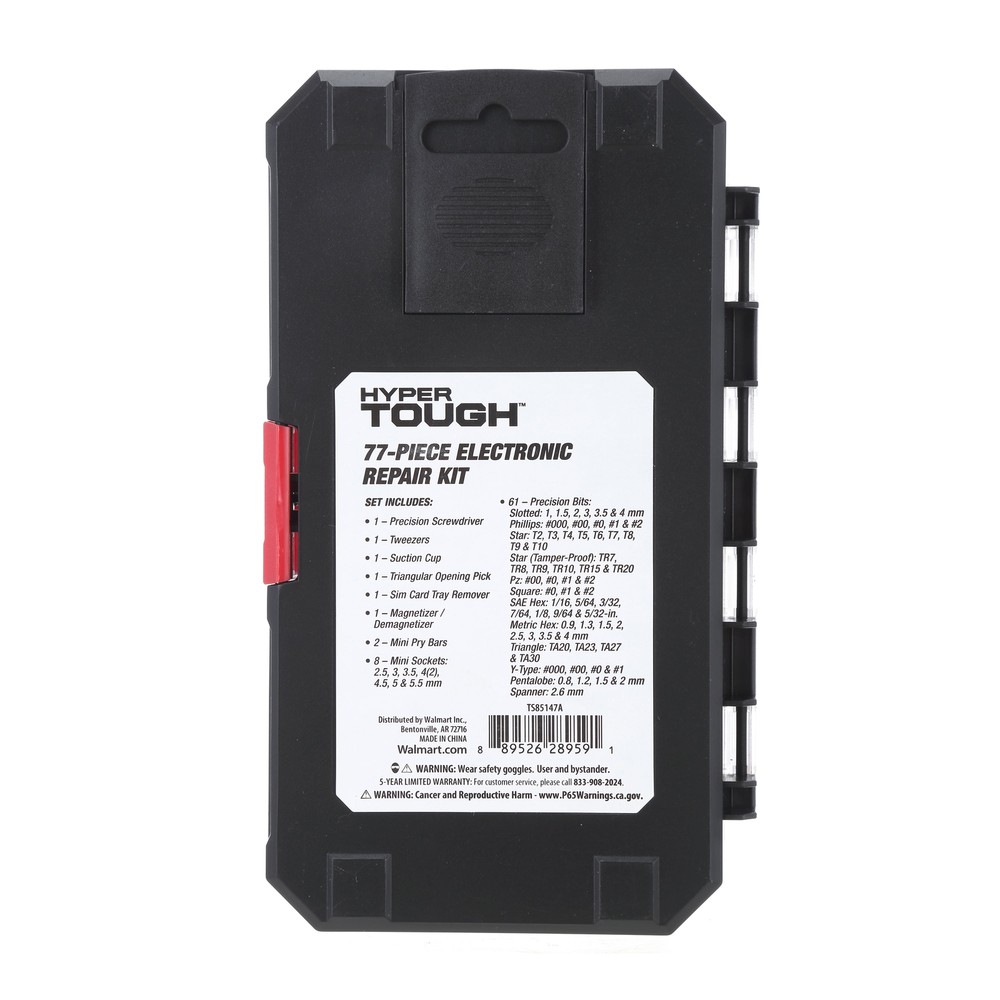 PRECISION TOOL SET 77 Piece with Magnetic Screwdriver Standard Size Bits