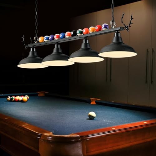 Pool Table Light, Billiard Light for 7' 8' 9' Pool Table, Hanging 4 Lights