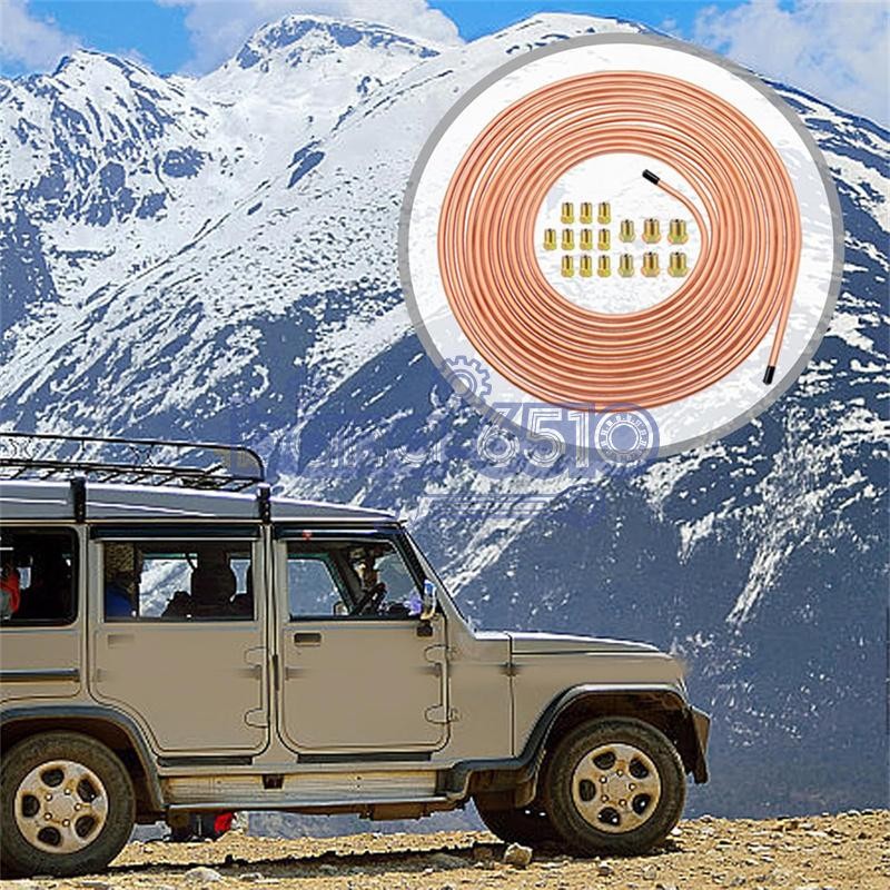 Copper Nickel Brake Line Tubing Kit 3/16 OD 25 Ft Coil Roll all Size Fittings US