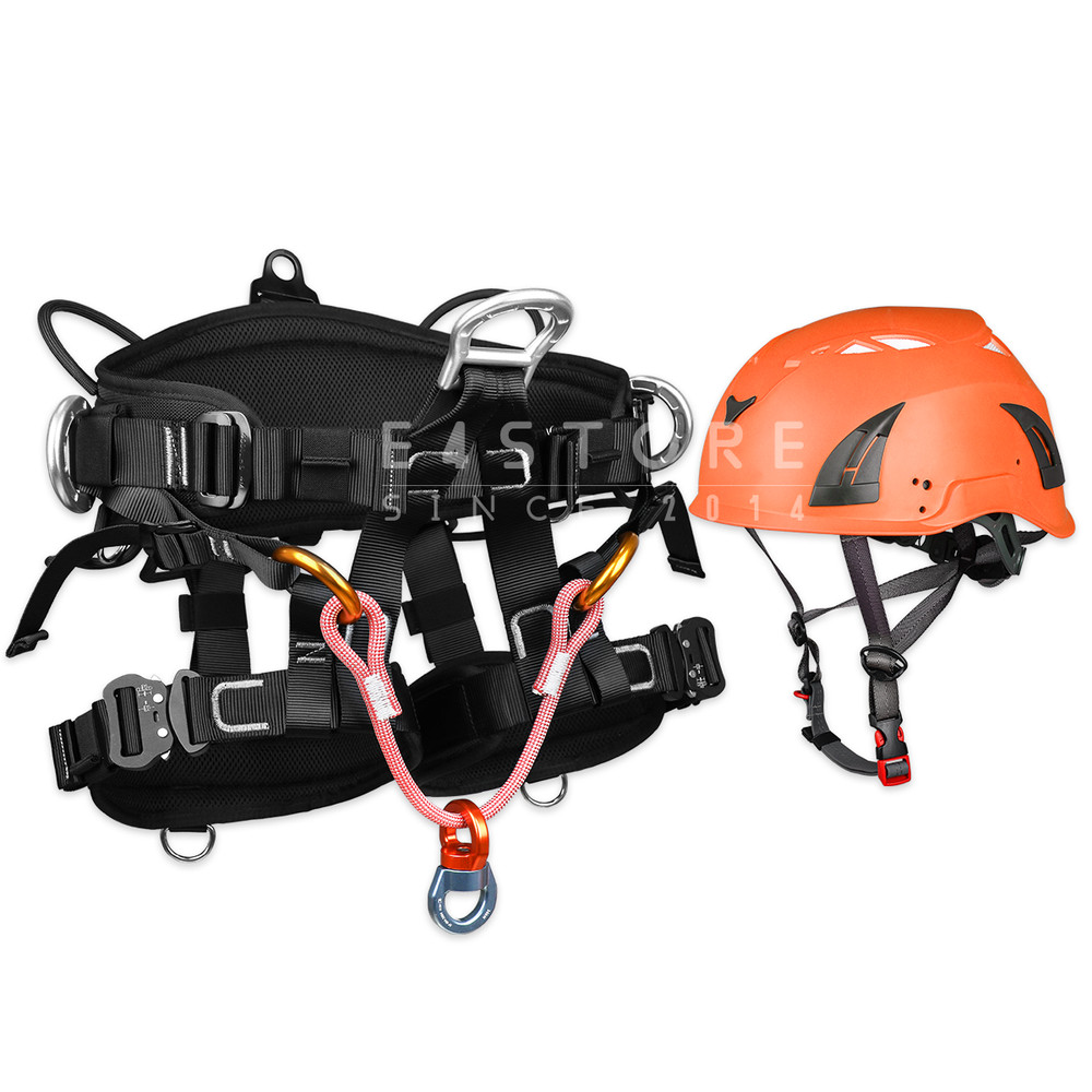 Tree Climbing Saddle and Helmet Arborist Sit Harness