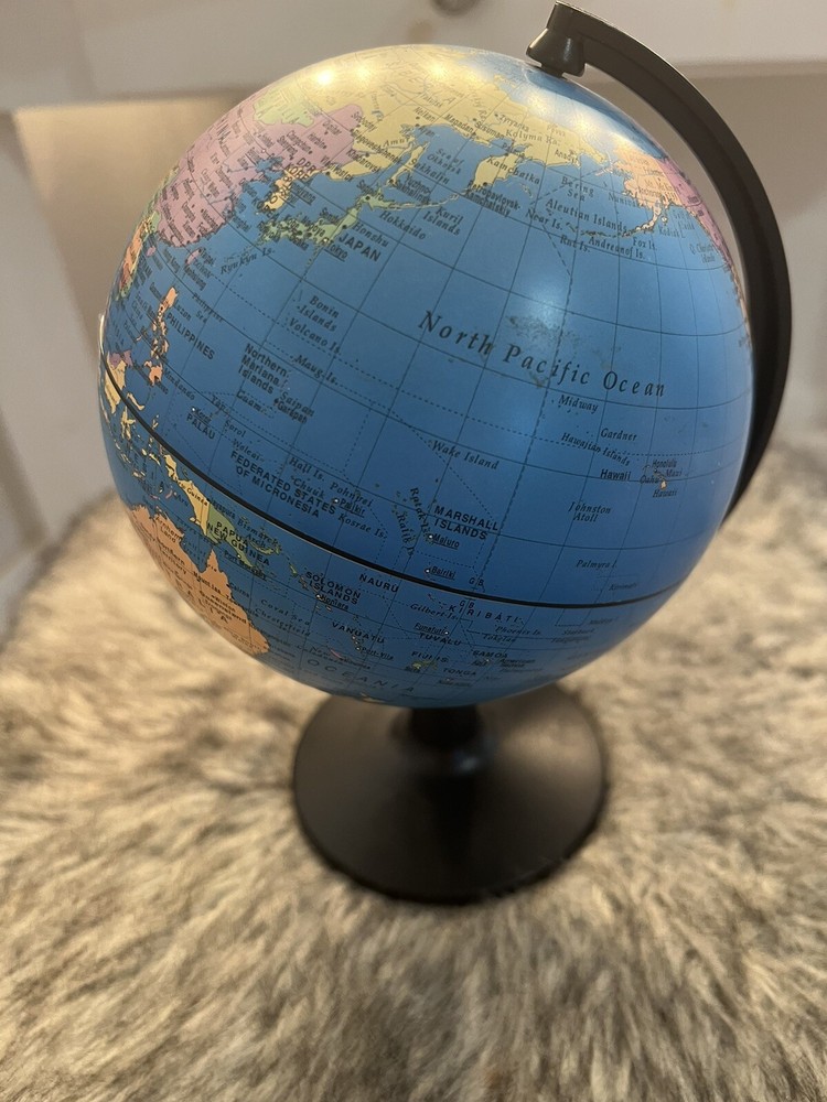 Desktop Globe Spinning Dual Direction Educational Decor 8.5”
