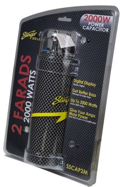 Stinger Select SSCAP2M 2 Farad Power Capacitor 12V Car Stereo Digital Power Cap