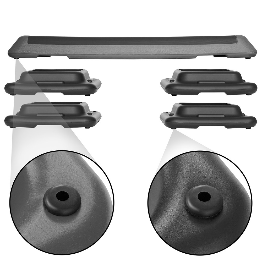 OPEN BOX - Aerobic Exercise Adj. Step Platform w/ 4 Risers - Gray