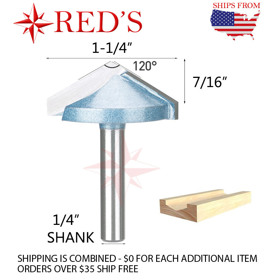 Tideway Carbide IND LC03082004B 120 degree V groove Carving 1/4 shank router bit
