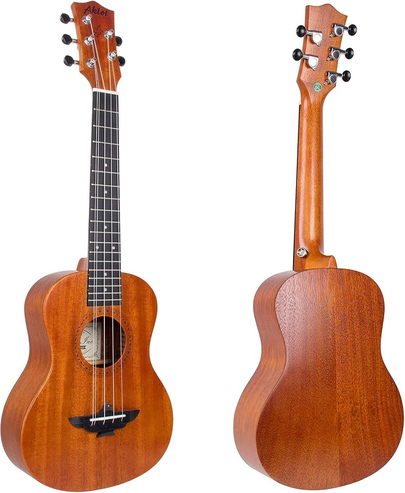 5 String Tenor Ukulele Solid Mahogany Gig Bag Bundle=