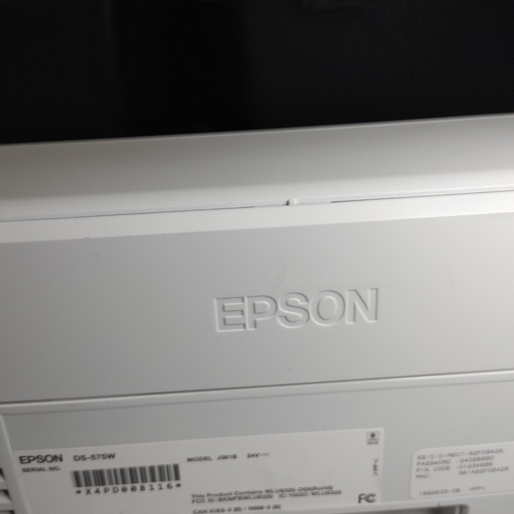 Epson DS-575W Duplex Document Scanner with Power Adapter (Missing Part)