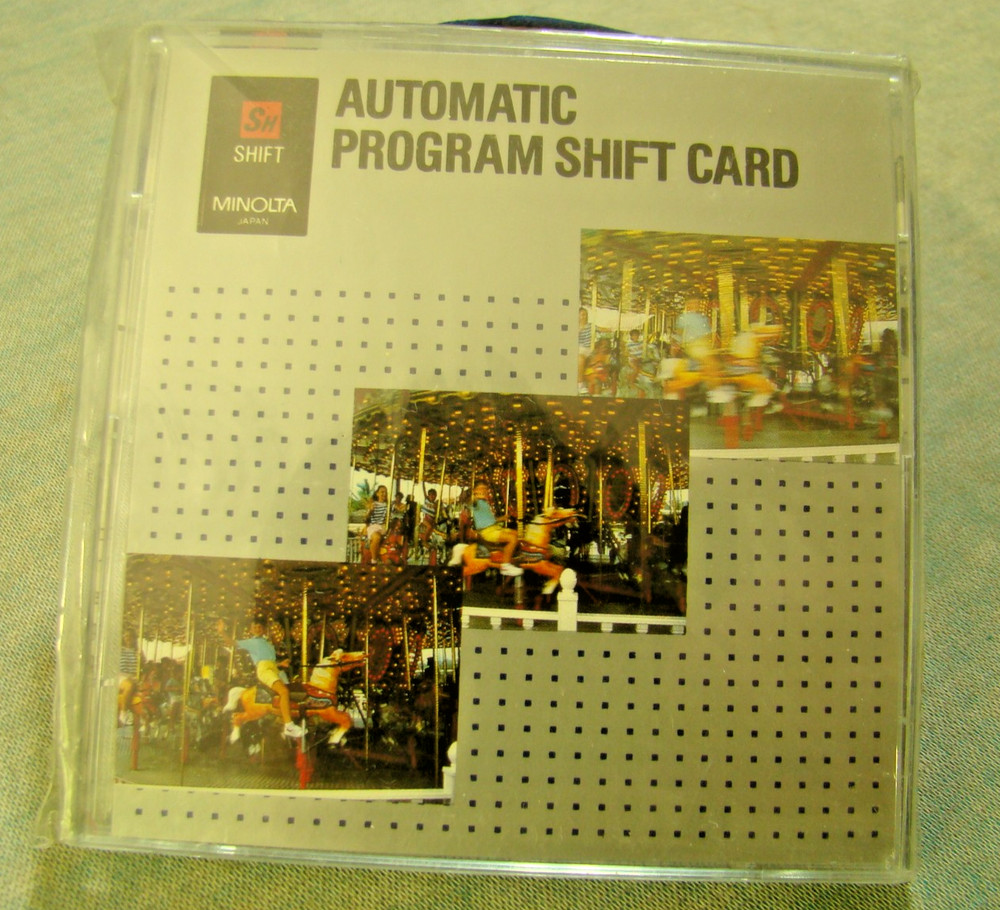 Minolta Maxxum Creative AUTOMATIC PROGRAM SHIFT Card Old Stock, Vtg Camera