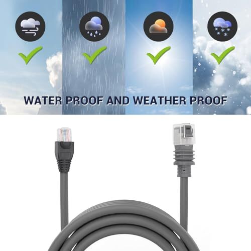 Portable Ethernet Extension Cable Water Proof Rectangular Satellite 1m / 3ft