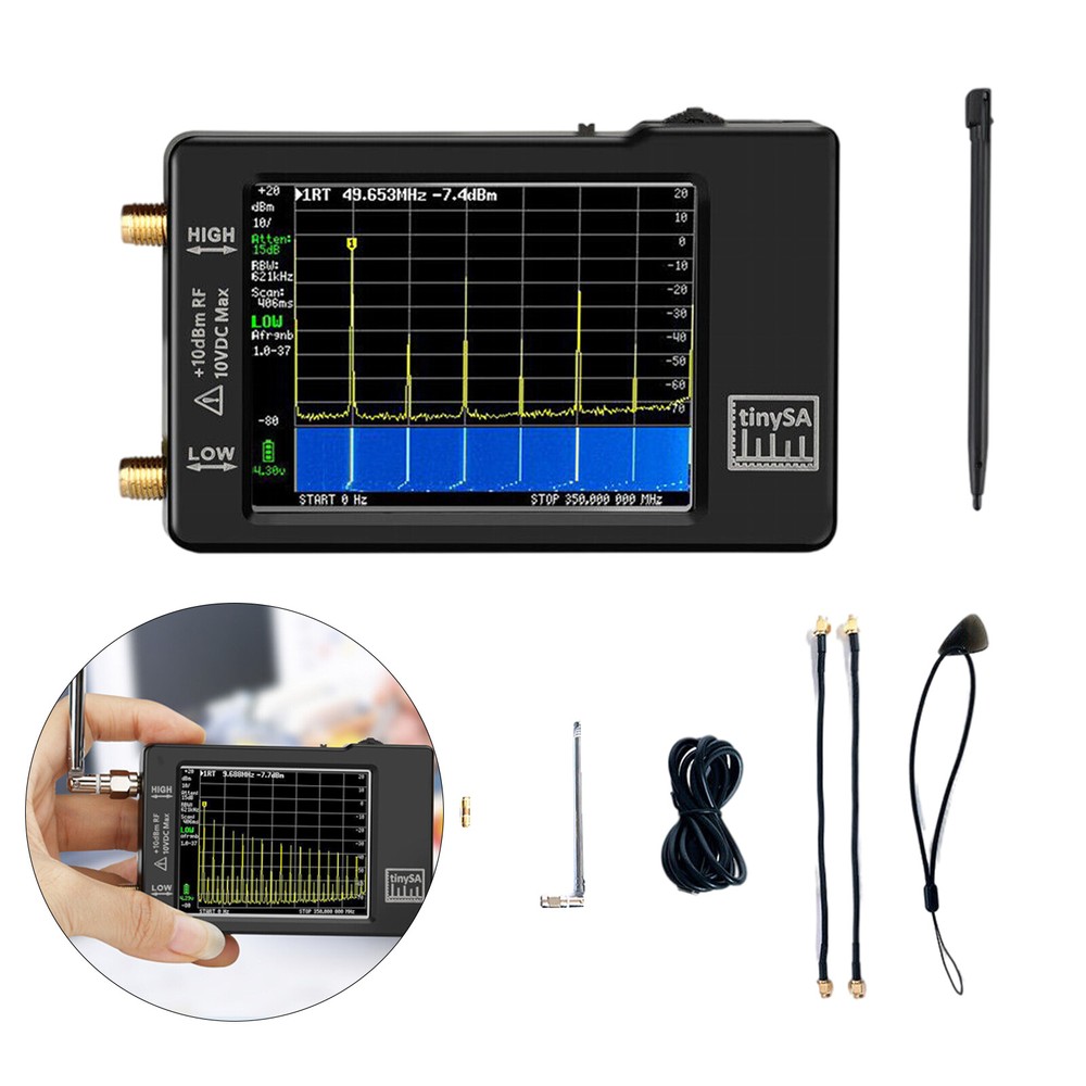 2.8" LCD 100khz-960mhz Touch Control Handheld Tiny Spectrum Analyzer Tinysa Kit