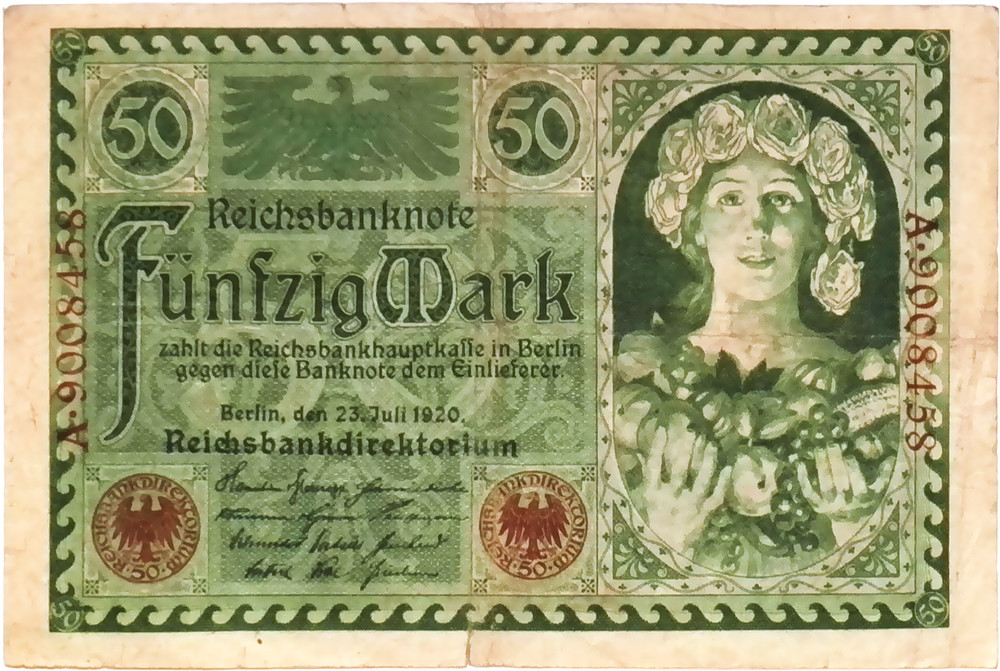 1920 Germany Weimar Republic 50 Mark Banknote