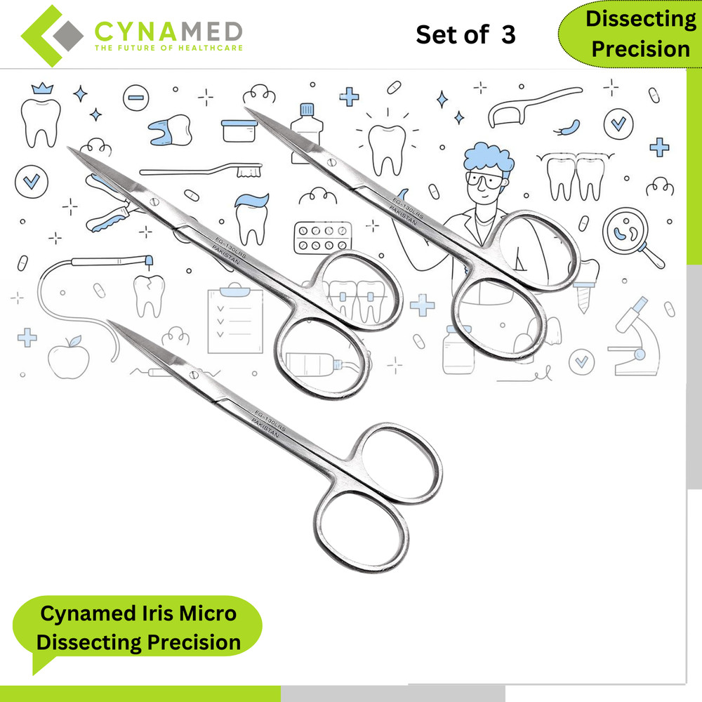 Cynamed Iris Micro Dissecting Precision Lab Scissors Perfect for Nurses Doctors