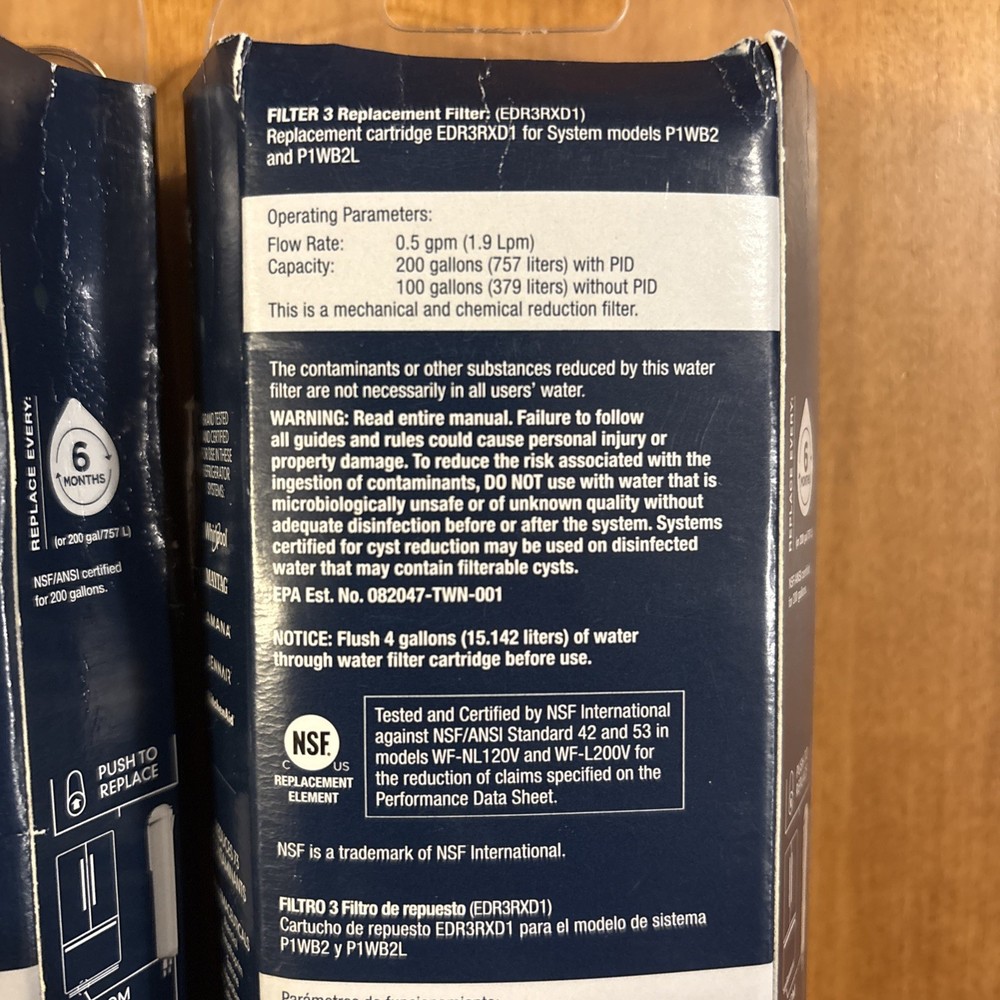 Everydrop Refrigerator Ice & Water Filter #3 - Unused - Box Damage Quantity 2
