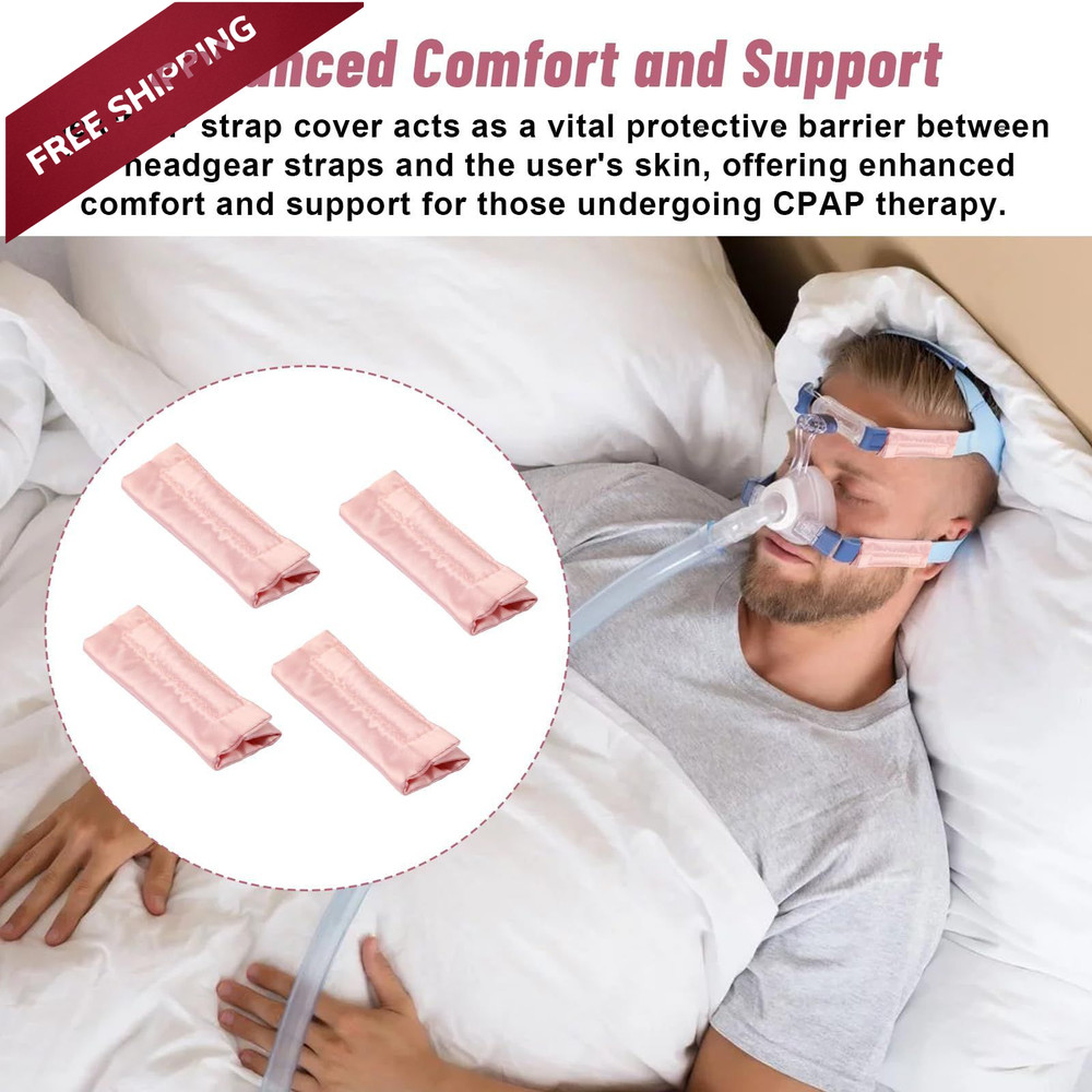 4 Pack Satin CPAP Mask Strap Covers, Silk Covers Comfortable Pink