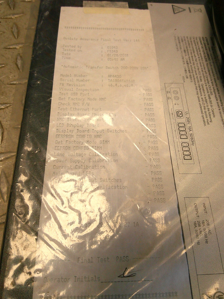 *NEW* APC AP4430 Rack Auto Transfer Switch