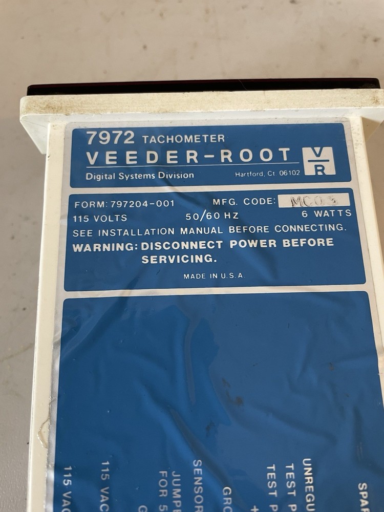 Veeder-Root 7972 Tachometer 797204-001