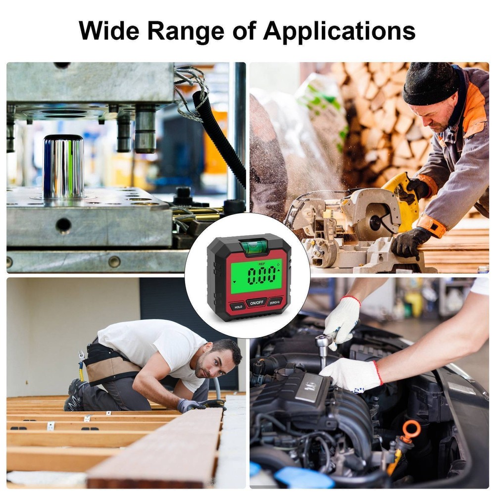 Magnetic Digital Protractor Tool – 360° Level Angle Finder LCD