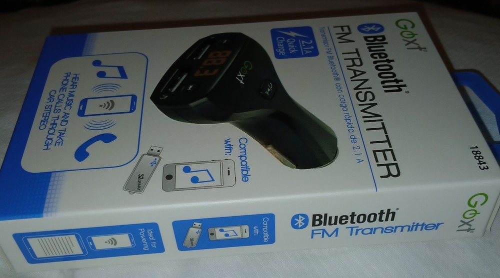 GOXT BLUETOOTH FM TRANSMITTER 18843 2.1A QUICK CHARGE NEW