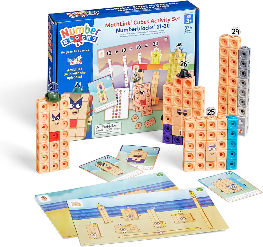 Mathlink Cubes Numberblocks 21-30 Activity Set, 20 Preschool Learning Activit...
