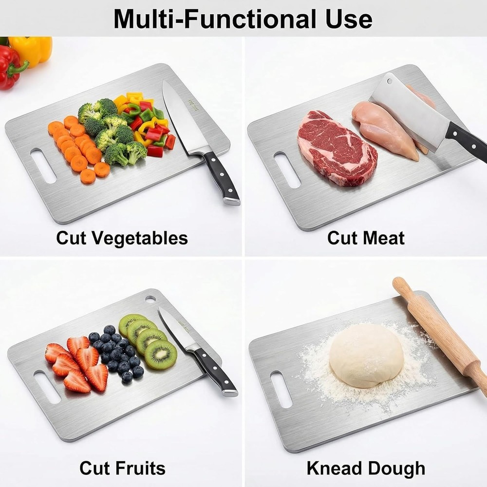 Titanium Cutting Board Double-Sided Titanium Cutting Boards for Kitchen Camping