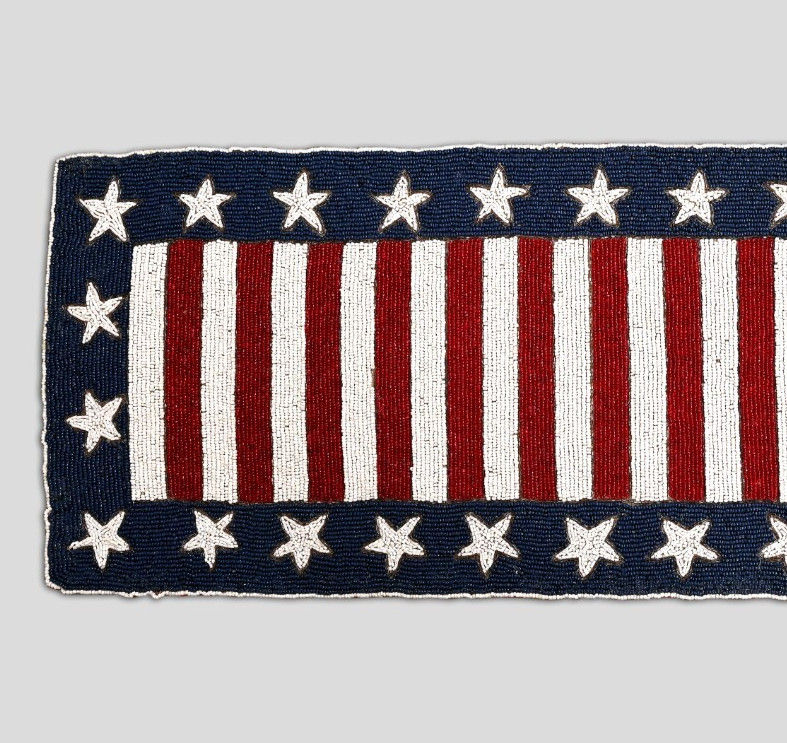 4th July Table Runner Flag Beaded Table Runner Independence Tableware 13X36In