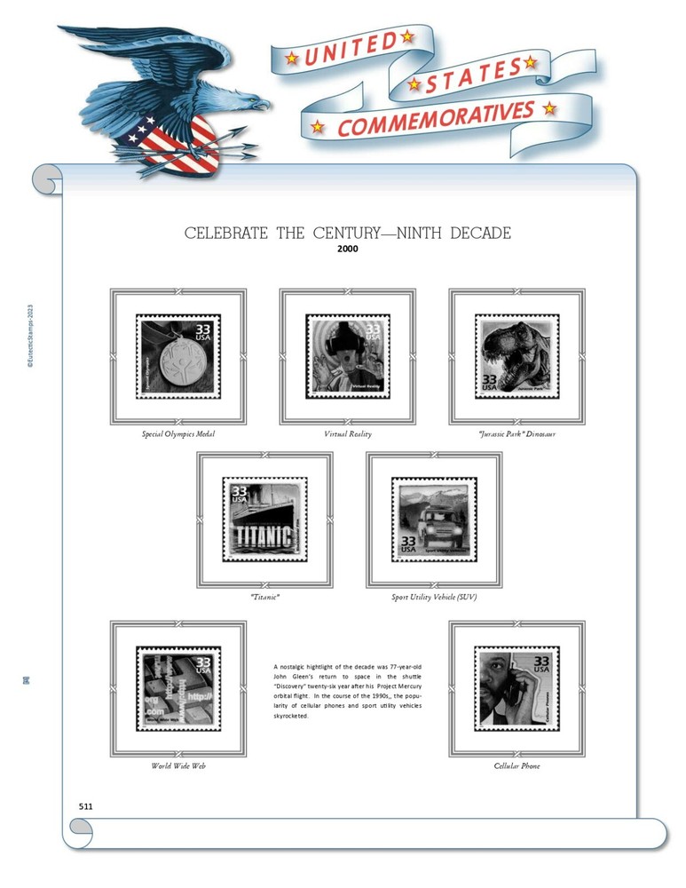 2000 U.S. Commemorative Singles COMPLETE Supplement (White Ace Alternative)