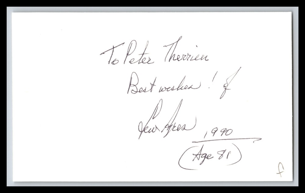 Lew  Ayers - Actor - 3x5 Card - Signed / Autograph (f)