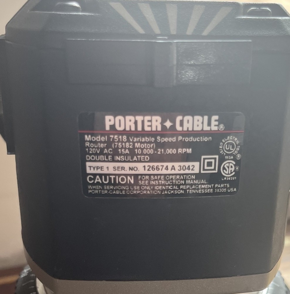 Porter Cable 7518 Variable Speed Production Router & 75361 Fixed Base USA Made!