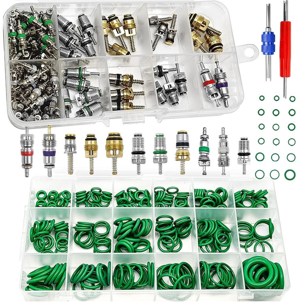270Pc Car Air Conditioning Compressor Seals O-Ring Kit A/C Valve Core Assortment