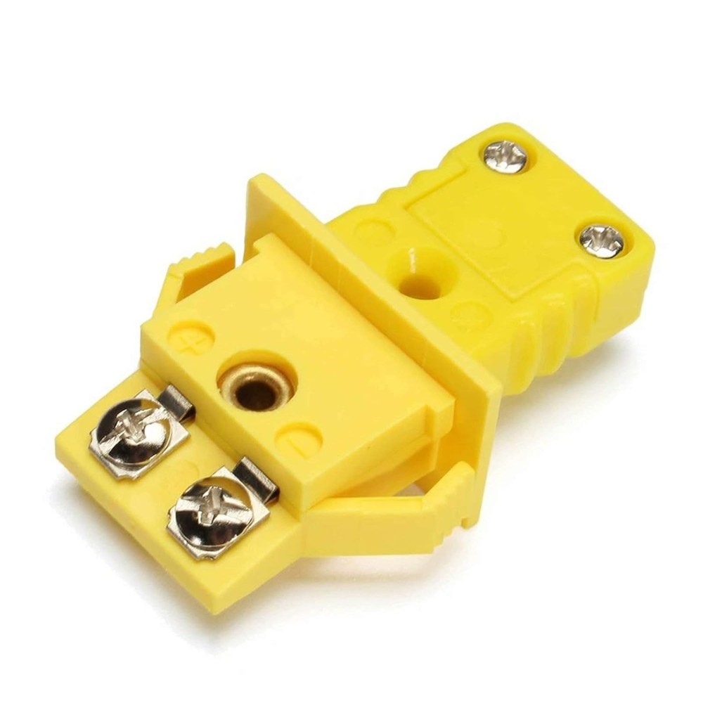 2 Set K-Type Panel Mount Thermocouple Miniature Socket and Plug Connector Yellow