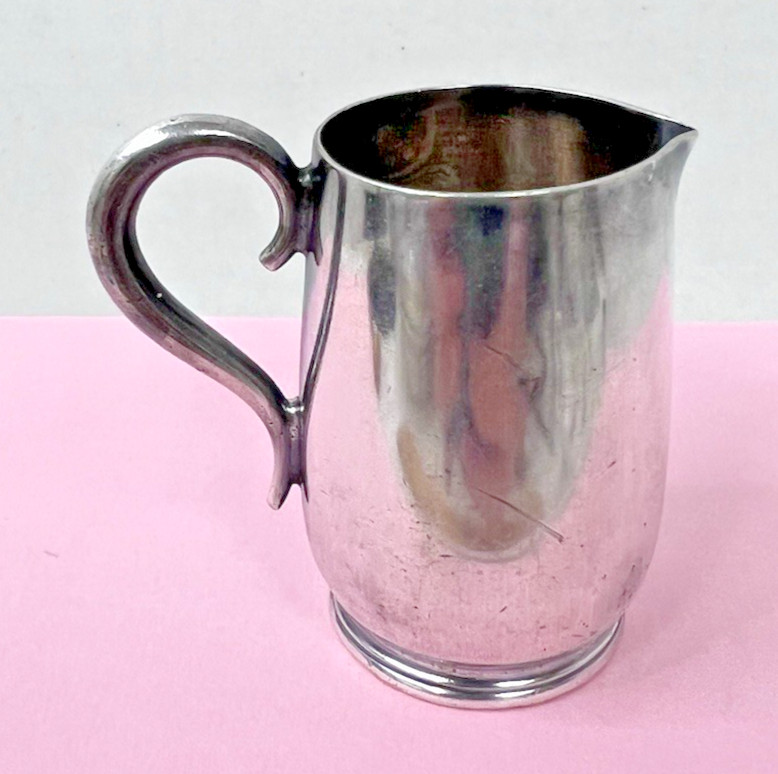 Tiny Silver Jug Pitcher w Hallmarks Scroll Floral Design 2 Inch Sweet