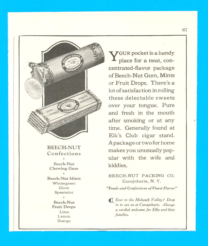 BEECH NUT chewing gum fruit drops candy confections 1926 print ad