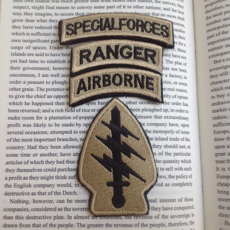 3 Set Special Forces Airborne Ranger Tabs Tactical Embroidered Hook Loop PATCH