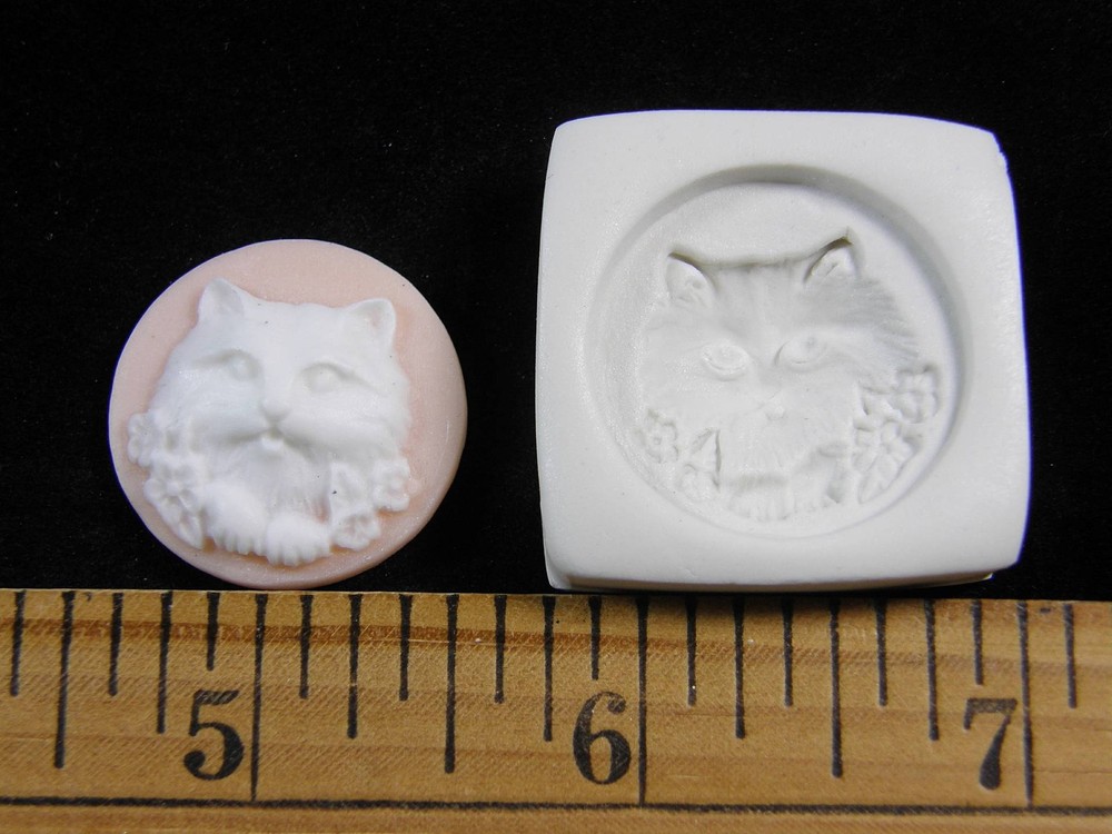 Cat Face Cabochon Polymer Clay Mold (#MD1269)