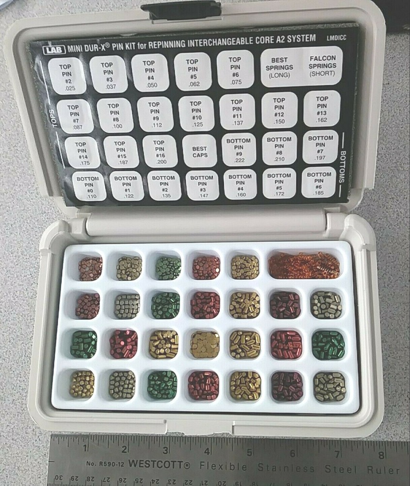 LAB Mini DUR-X LMDICC Pin Kit For Re-Pinning Interchangeable Core Lock Systems