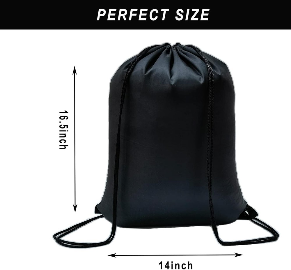 CAIHONG 100 Pack Drawstring Backpack Bulk Bags Cinch Sack Black