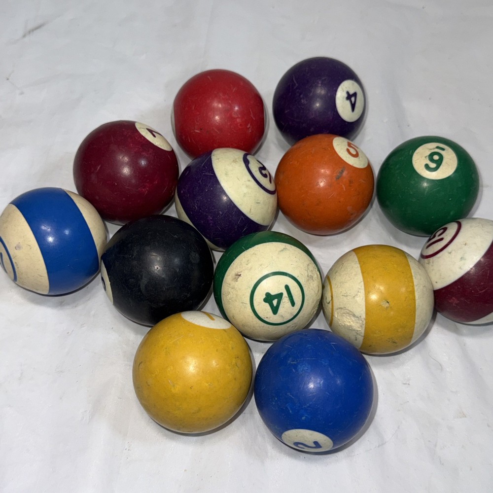 Vintage Striped & Solid Pool Ball Billiard 2 1/4" Replacement Balls Missing 11