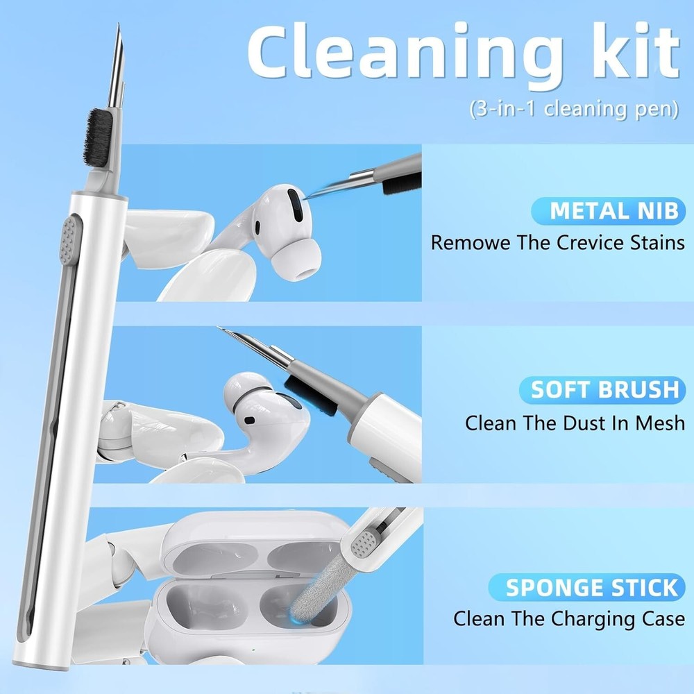 【with Safety Lock】 for Beats Studio Buds/Studio Buds Plus Case Clear White-b2