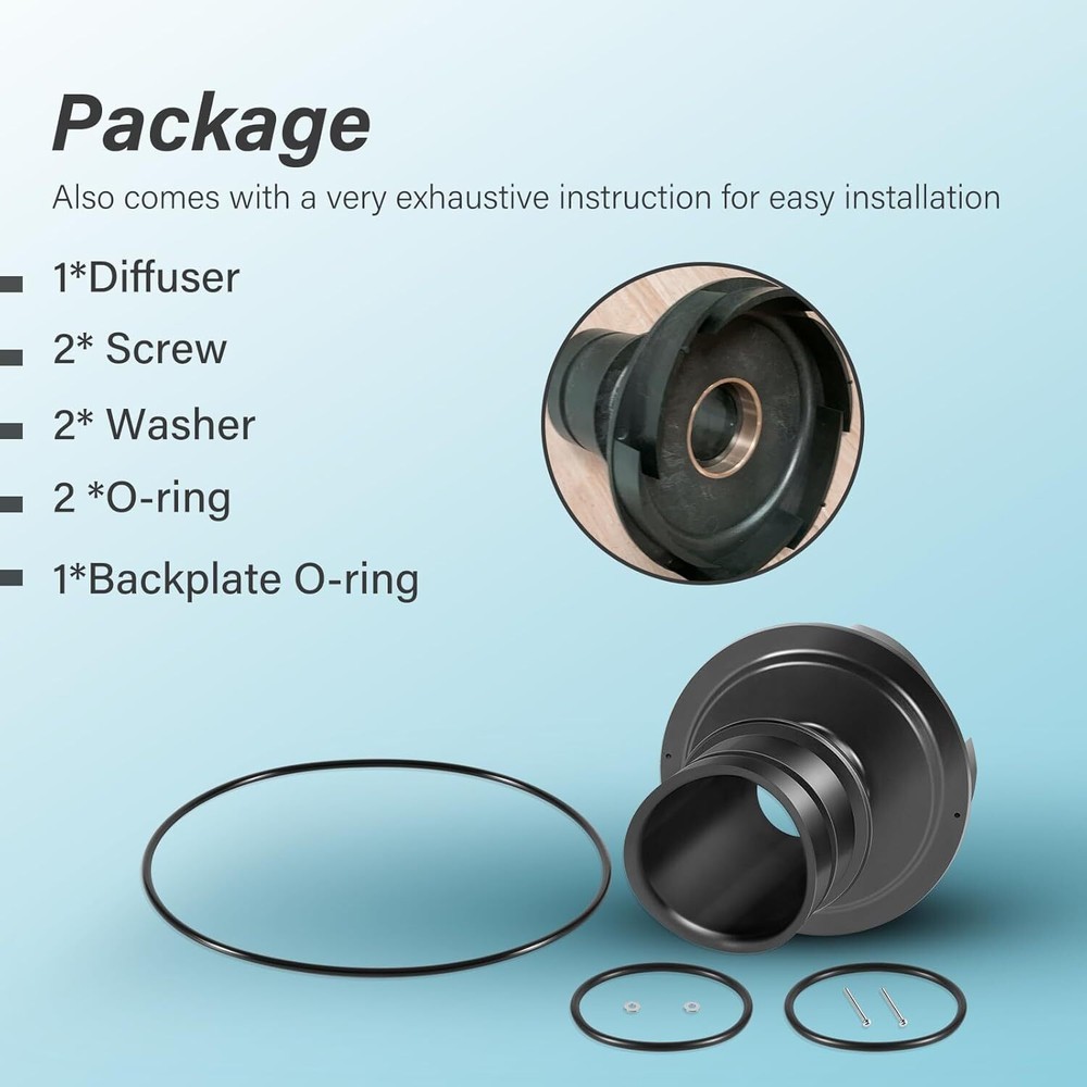 Replace R0445400 Diffuser & O-Ring & Hardware Kit for Zodiac Jandy ePump,Stealth