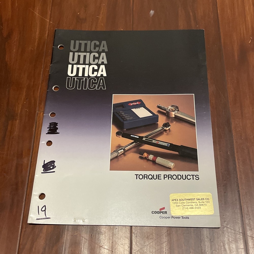 Utica Torque Products Cooper Power Tools Catalog